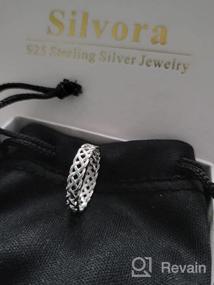 img 8 attached to Серебряное кольцо Silvora в стиле кельтский узел/цепочка кубинского звена - прочное винтажное кольцо-бандо бесконечности для женщин и мужчин - доступно в размерах 4-12.