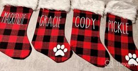 img 6 attached to 12 Pack Of Sattiych Mini Christmas Stockings: 6.3 Inches Red And Black Buffalo Plaid Farmhouse Design With Faux Fur Cuff
