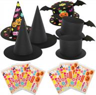 spooktacular fun with 6pcs diy halloween witch hats, perfect for costumes, party decorations and cosplay favors! logo