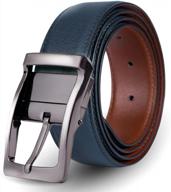 versatile and stylish: men's reversible and adjustable genuine leather belt with rotated buckle logo