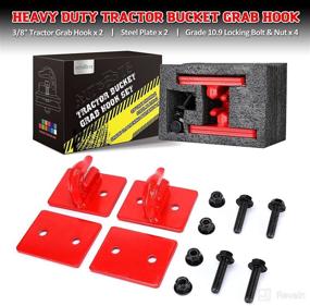 img 3 attached to 🚜 AUTOBOTS 3/8" Tractor Bucket Grab Hook (2 Pack) - 15,000lbs Break Strength | Grade 70 Forged Steel Bolt Compatible for John Deere Trucks, UTVs, ATVs, and Tractor Buckets | Red Color