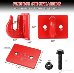 img 2 attached to 🚜 AUTOBOTS 3/8" Tractor Bucket Grab Hook (2 Pack) - 15,000lbs Break Strength | Grade 70 Forged Steel Bolt Compatible for John Deere Trucks, UTVs, ATVs, and Tractor Buckets | Red Color