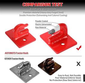 img 1 attached to 🚜 AUTOBOTS 3/8" Tractor Bucket Grab Hook (2 Pack) - 15,000lbs Break Strength | Grade 70 Forged Steel Bolt Compatible for John Deere Trucks, UTVs, ATVs, and Tractor Buckets | Red Color