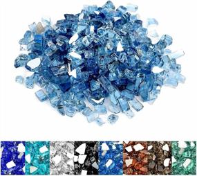 img 4 attached to 10 Lb High Luster Pacific Blue Mr. Fireglass 1/2 Inch Reflective Fire Glass For Fireplace, Fire Pit And Landscaping