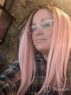 img 1 attached to Oxeely Pink Lace Front Wig: Pre-Plucked, Glueless, Ombre Short Bob For Women - Perfect For Christmas & Cosplay! review by Jeffrey Kue