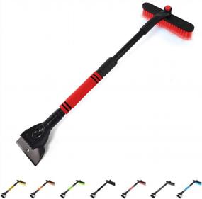 img 4 attached to Extendable Rest-Eazzzy Snow Brush And Ice Scraper For Car Windshield With Rotating Brush Head, Foam Grip, And Heavy Duty ABS (Red) - 2-In-1 Tool With Better SEO