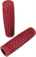 🏍️ premium usa-made vans 'waffle' pattern rubber motorcycle grips - oxblood red – pair for 1" bars логотип