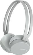 sony wh-ch400 wireless headset/headphones: with mic for phone calls, sleek gray design logo