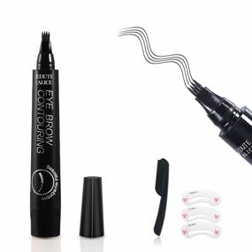 img 4 attached to Get Perfectly Defined And Long-Lasting Brows With Ksndurn Waterproof Eyebrow Tattoo Pen: Microblade Micro-Fork Tip For Natural Looking Eyebrows Effortlessly With Gift