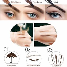 img 2 attached to Get Perfectly Defined And Long-Lasting Brows With Ksndurn Waterproof Eyebrow Tattoo Pen: Microblade Micro-Fork Tip For Natural Looking Eyebrows Effortlessly With Gift