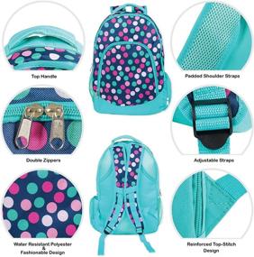 img 2 attached to 🎒 Blue Polka Dot Collections Backpack and Lunchbox Set