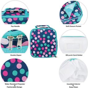 img 1 attached to 🎒 Blue Polka Dot Collections Backpack and Lunchbox Set