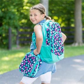 img 3 attached to 🎒 Blue Polka Dot Collections Backpack and Lunchbox Set