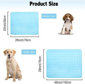 img 2 attached to VeMee Self-Cooling Mat For Dogs And Cats - Ice Silk Pet Crate Pad With Breathable Fabric - Portable, Washable, And Ideal For Outdoor And Home Use (28 X 22In, Blue)