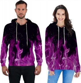 img 2 attached to Bring Style To Your Wardrobe With Loveternal'S 3D Printed Pullover Hoodie - Black And Purple Sweatshirts With Pockets For Men, Women, And Teens!