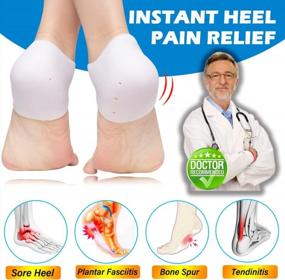 img 2 attached to 3 Pairs Gel Heel Cups For Plantar Fasciitis, Heel Pain Relief - FSA/HSA Eligible Men & Women'S Inserts