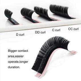 img 1 attached to Ellipse Flat Eyelash Extensions 0.15/0.20Mm CCCDDD Curl Mix 8-15Mm Single 8-18Mm Matte Black