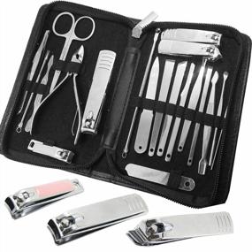 img 4 attached to Get Perfectly Groomed Nails With Our Professional Stainless Steel Manicure Kit - 20-In-1 Nail Clippers And Pedicure Set With Travel Case