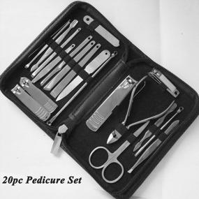 img 3 attached to Get Perfectly Groomed Nails With Our Professional Stainless Steel Manicure Kit - 20-In-1 Nail Clippers And Pedicure Set With Travel Case