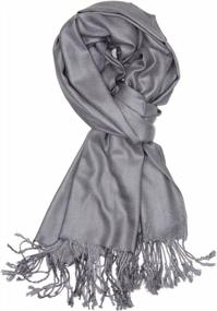 img 4 attached to Soft And Silky Solid Colored Pashmina Shawl Wrap Scarf By Achillea For Chic Fashion Statements