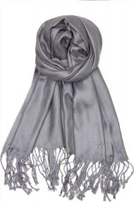 img 2 attached to Soft And Silky Solid Colored Pashmina Shawl Wrap Scarf By Achillea For Chic Fashion Statements