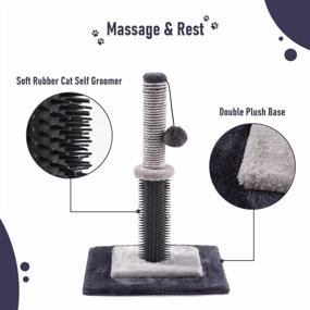img 1 attached to Sturdy Double Base Plate Cat Scratching Post With Self Groomer And Toy - Ideal For Indoor Kittens And Cats - Jaoul 21