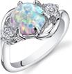 stunning peora sterling silver opal ring for women - 3-stone design, 1.75 carats, round shape 8mm - available in sizes 5 to 9 logo