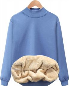 img 4 attached to Winter Sherpa Lined Mock Neck Sweatshirt For Women - Cozy Casual Pullover With Long Sleeves