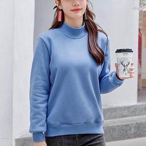 img 1 attached to Winter Sherpa Lined Mock Neck Sweatshirt For Women - Cozy Casual Pullover With Long Sleeves