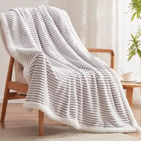 img 4 attached to EMME Sherpa Fleece Throw Blanket – Double Layer, Ultra-Soft And Warm With 3D Touch Experience – Perfect For Bed, Couch, And Sofa Chair – Grey, 50'' X 60''