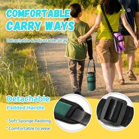 img 2 attached to Adjustable Water Bottle Carrier Bag With 2 Pockets And Neoprene Sleeve - Ideal For Hiking, Travelling, And Camping - Shoulder And Hand Strap For Easy Transport - Nuovoware Sports Accessories