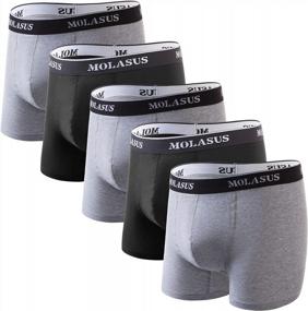 img 4 attached to Cotton Comfort And Flexibility: Molasus Men'S Stretch Trunks Underwear With Tagless Design And Pack Of 5