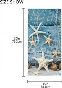 img 2 attached to Starfish Seashell Tropical Beach Hand Towels 16X30 In Sea Ocean Marine Nautical Bathroom Towel Soft Absorbent Wooden Summer Small Bath Towel Kitchen Dish Guest Towel Home Bathroom Decorations