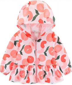 img 4 attached to Feidoog Toddler Baby Girls UV Protection Hoodie UPF 50+ Sun Protective Jacket Cartoon Outerwear Zipper Jackets Coat