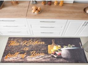 img 4 attached to Benissimo-Multy Ultra-Thin Kitchen Mat: 24” X 56” Waterproof, Non-Slip & Durable With Full Of Love Still Life Design