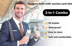 img 2 attached to Passport Vaccine Pattern Leather Vaccination Travel Accessories in Passport Wallets