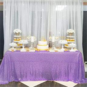 img 3 attached to Lavender Elegance: Classy Sequin Tablecloth For Romantic Weddings And Banquets - 60X102 Inch