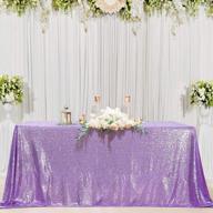 lavender elegance: classy sequin tablecloth for romantic weddings and banquets - 60x102 inch logo