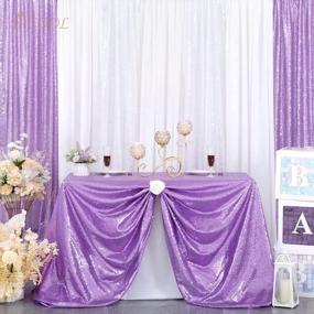 img 2 attached to Lavender Elegance: Classy Sequin Tablecloth For Romantic Weddings And Banquets - 60X102 Inch