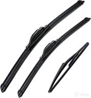 🚗 set of 3 windshield wiper blade replacements for 2014-2021 nissan rogue - original equipment, u/j hook fitment, sizes: 26"/17"/12 logo