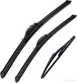 img 4 attached to 🚗 Set of 3 Windshield Wiper Blade Replacements for 2014-2021 Nissan Rogue - Original Equipment, U/J HOOK Fitment, Sizes: 26"/17"/12