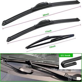 img 3 attached to 🚗 Set of 3 Windshield Wiper Blade Replacements for 2014-2021 Nissan Rogue - Original Equipment, U/J HOOK Fitment, Sizes: 26"/17"/12