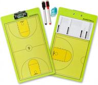 premium double-sided dry erase coaching tactics board clipboard with marker pen, eraser and whistle for baseball, basketball, football, soccer, hockey & volleyball - shinestone coaches logo