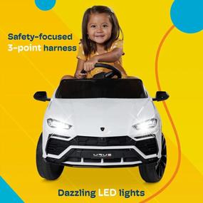 img 2 attached to Kidzone Ride On Car 12V Lamborghini Urus Kids Electric Vehicle Toy W / Parent Remote Control, Horn, Radio, USB Port, AUX, Spring Suspension, Opening Door, LED Light - White