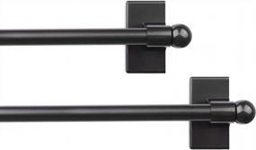 img 3 attached to Magnetic Adjustable Rods 9-16 Inch 2 Pack For Metal Appliance Doors Windows Toilet Towel Bar Multi-Useful Black