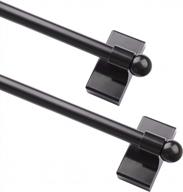 magnetic adjustable rods 9-16 inch 2 pack for metal appliance doors windows toilet towel bar multi-useful black логотип