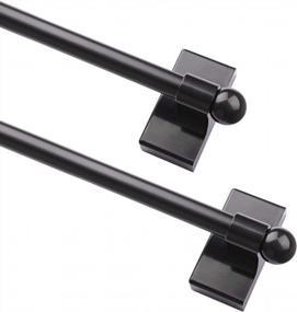 img 4 attached to Magnetic Adjustable Rods 9-16 Inch 2 Pack For Metal Appliance Doors Windows Toilet Towel Bar Multi-Useful Black
