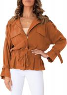 women's military safari jackets: dellytop lightweight utility cargo anorak coat with zip up & drawstring logo