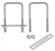 set of 6 304 stainless steel silver square u-bolts with nuts and mounting plate - 1.57"(40mm) inner width by yxq m6 logo