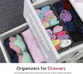img 2 attached to Maximize Your Drawer Space With Onlyeasy Foldable Clothes Organizer Set For Underwear, Bras, Diapers, And Accessories - 6 Black Dividers Included